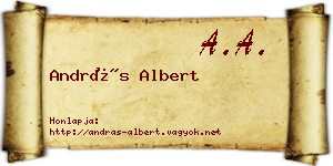 András Albert névjegykártya
