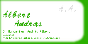 albert andras business card